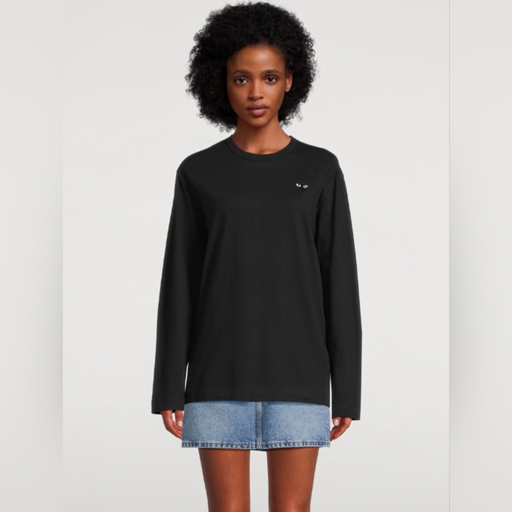 Comme Des Garçons Playheart-patch cotton T-shirt Black Size L Unisex